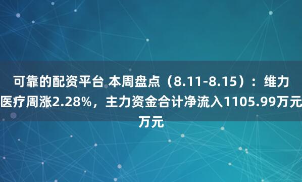 可靠的配资平台 本周盘点（8.11-8.15）：维力医疗周涨2.28%，主力资金合计净流入1105.99万元