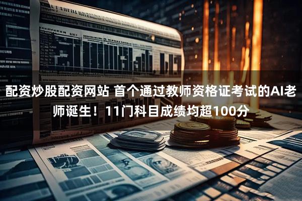 配资炒股配资网站 首个通过教师资格证考试的AI老师诞生！11门科目成绩均超100分